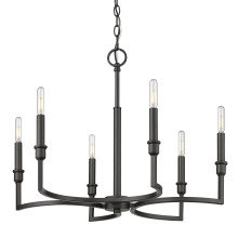 Golden 8209-6 BLK - Golden Lighting Ellyn 6-light Chandelier in Matte Black
